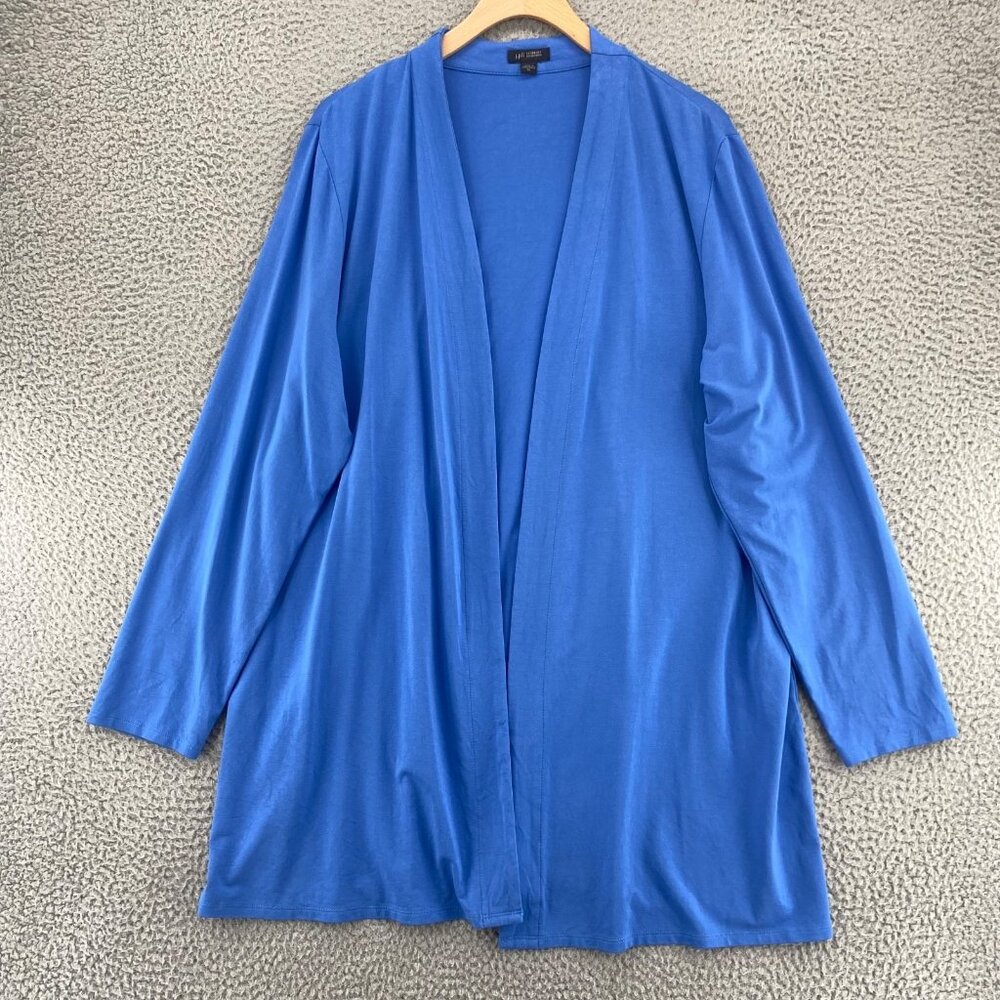 J Jill Top Womens Extra Large Blue Wearever Cardigan Open Front Stretch Casual